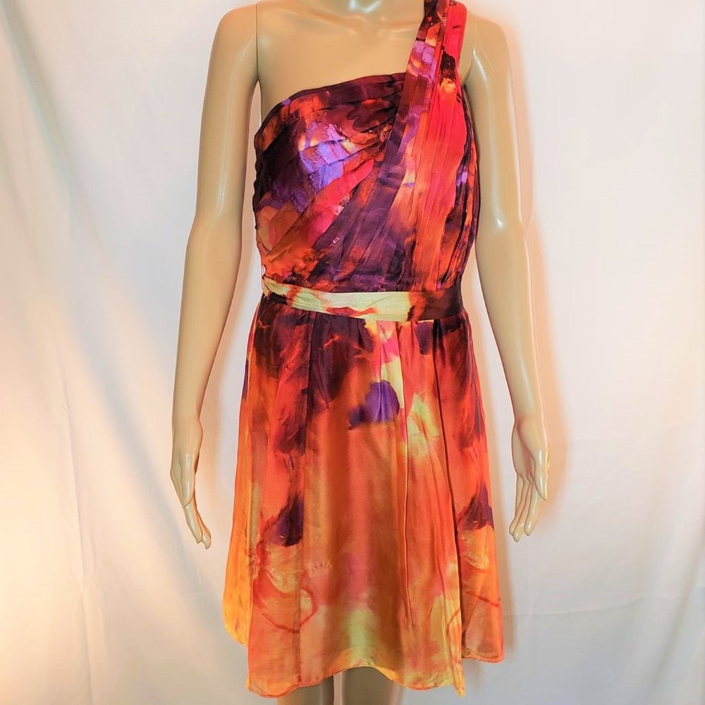 A.B.S. One-Shoulder Silk Dress sz 6